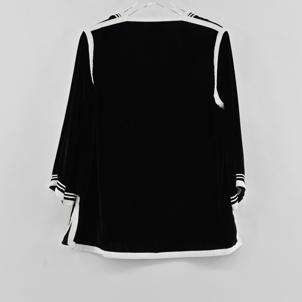 CJ Laing Velvet Soutache Tunic Womens Size XL Black Silk Blend Boho Embroidered - Picture 2 of 8